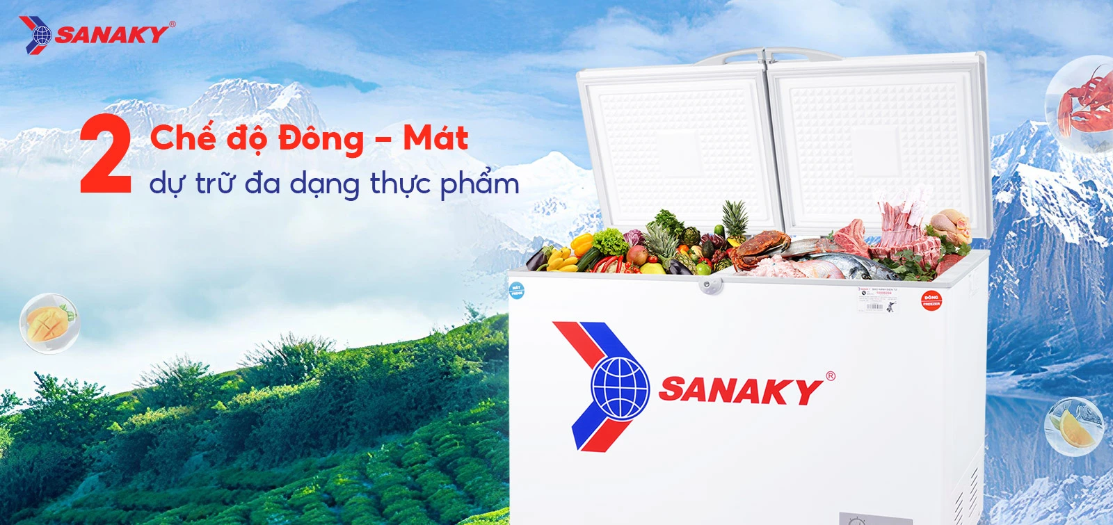 Tủ đông mát Sanaky 260 lít VH-365W2