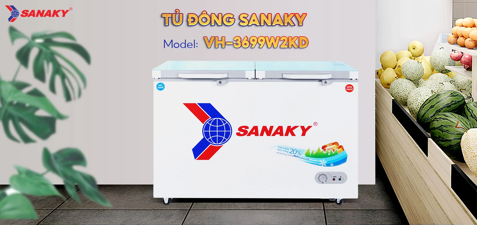 Tủ đông mát Sanaky 260 lít VH-3699W2KD