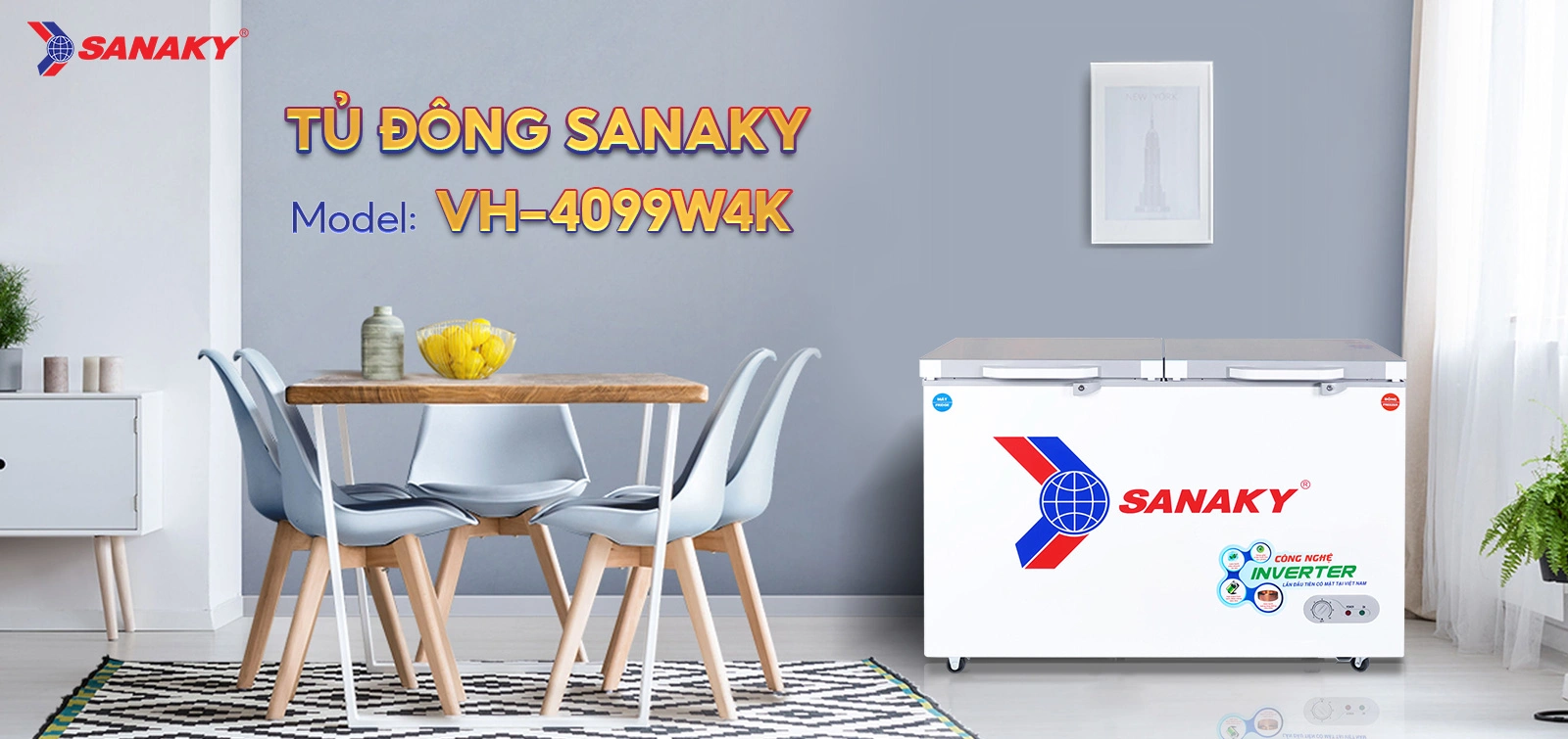 Tủ đông mát Sanaky 280 lít VH-4099W4K Tủ đông mát Sanaky 280 lít VH-4099W4K