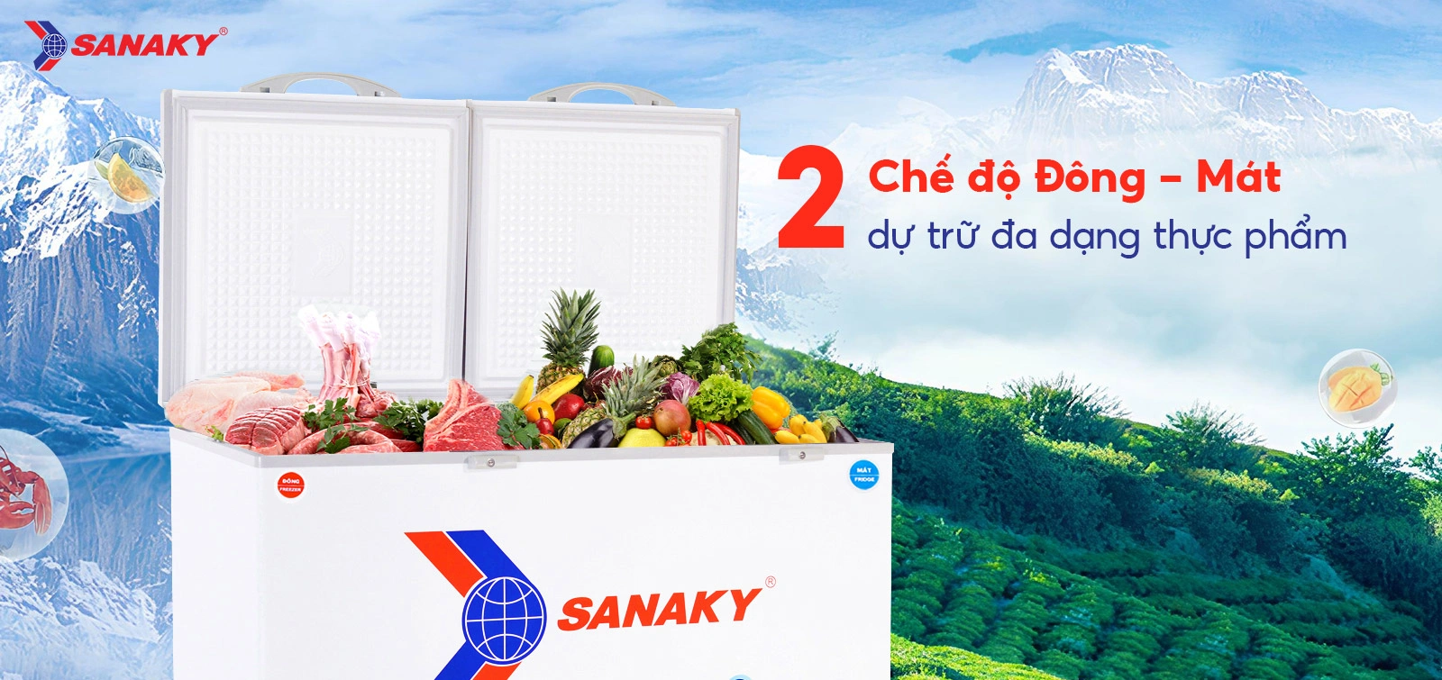 Tủ đông mát Sanaky 365 lít VH-5699W3 Tủ đông mát Sanaky 365 lít VH-5699W3