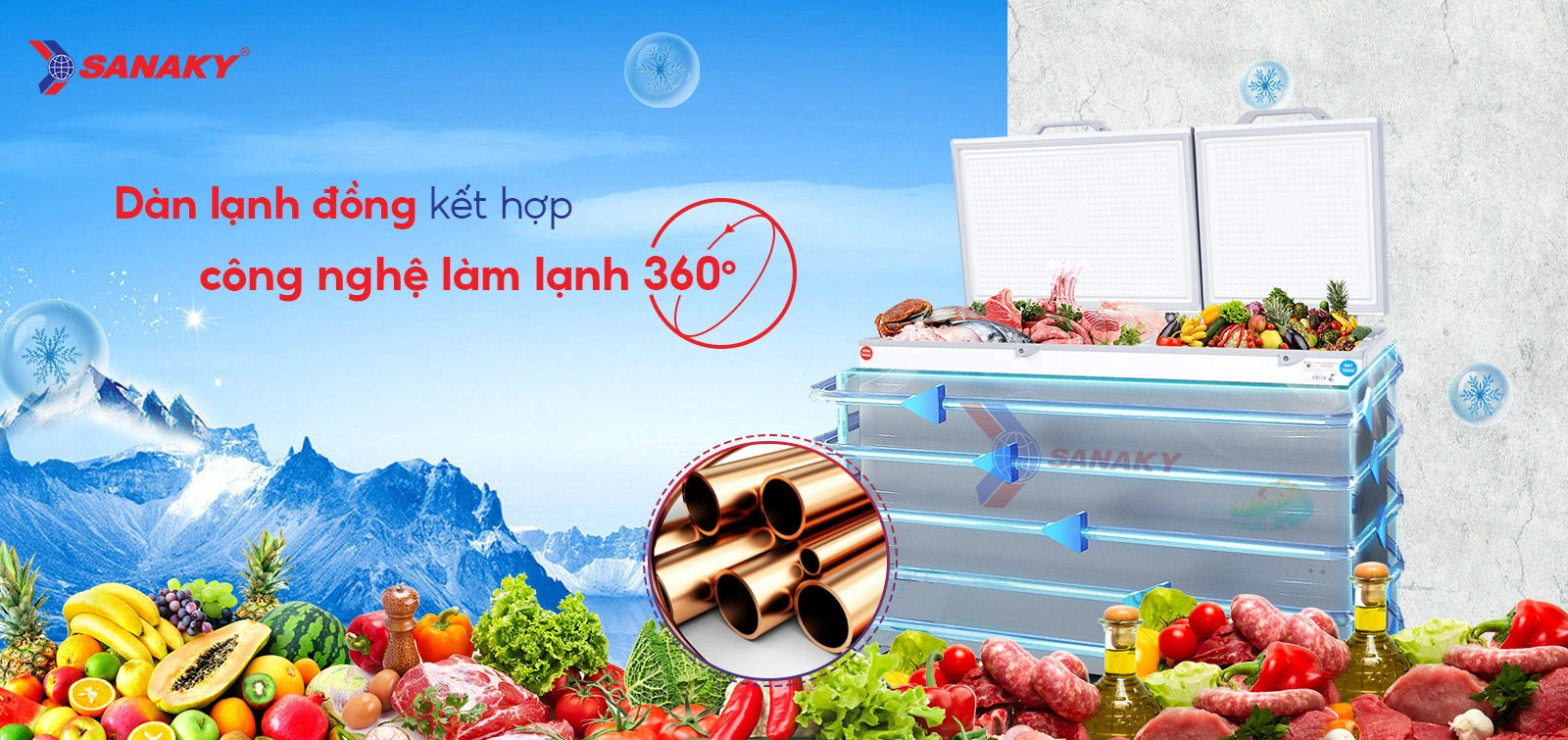 Tủ đông mát Sanaky 485 lít VH-6699W1 Tủ đông mát Sanaky 485 lít VH-6699W1