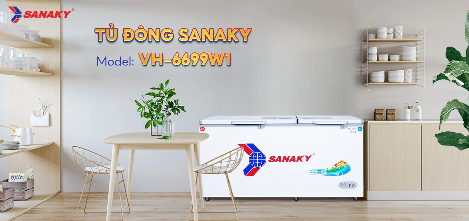 Tủ đông mát Sanaky 485 lít VH-6699W1 Tủ đông mát Sanaky 485 lít VH-6699W1