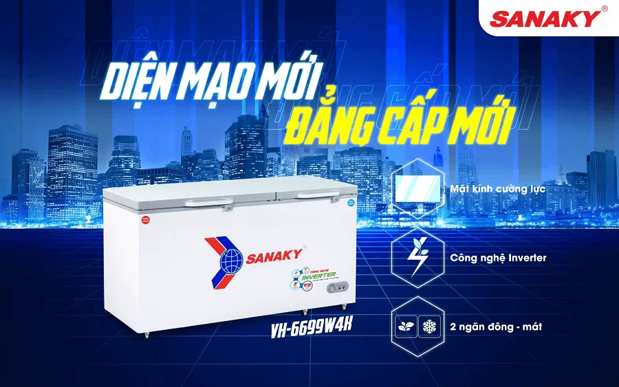 Tủ đông mát Sanaky 660 lít VH-6699W4K Tủ đông mát Sanaky 660 lít VH-6699W4K