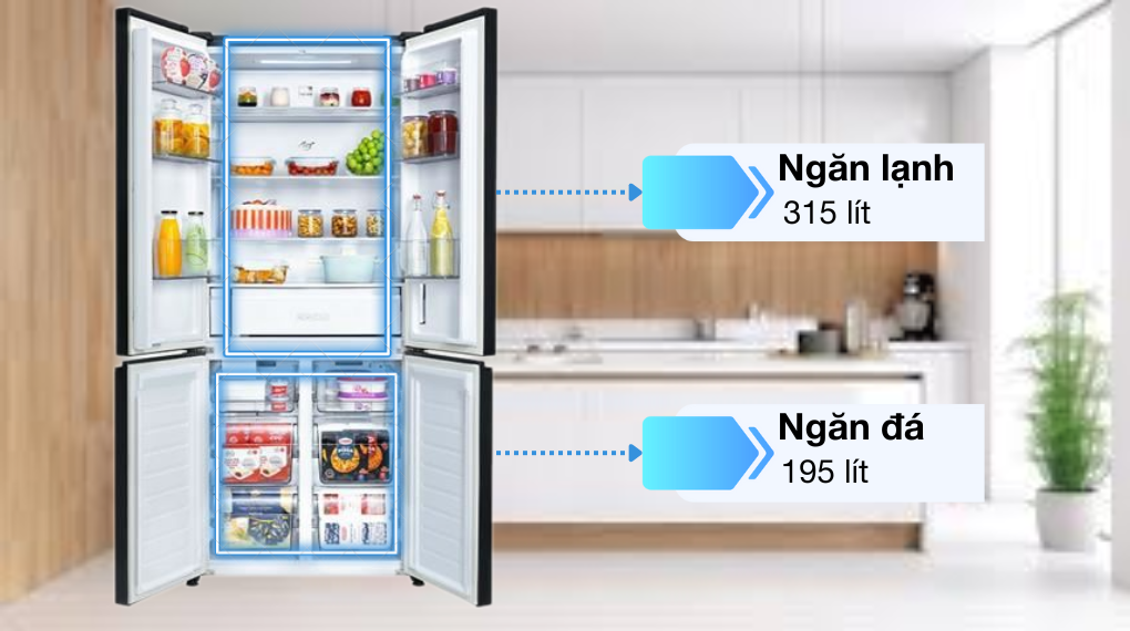 Tủ lạnh Panasonic Inverter 510 lít Multi Door NR-X561BK-VN