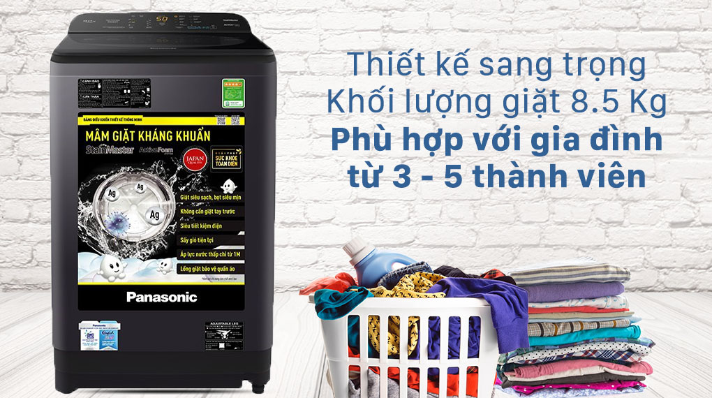Máy giặt lồng đứng Panasonic 8.5 kg NA-F85A9BRV