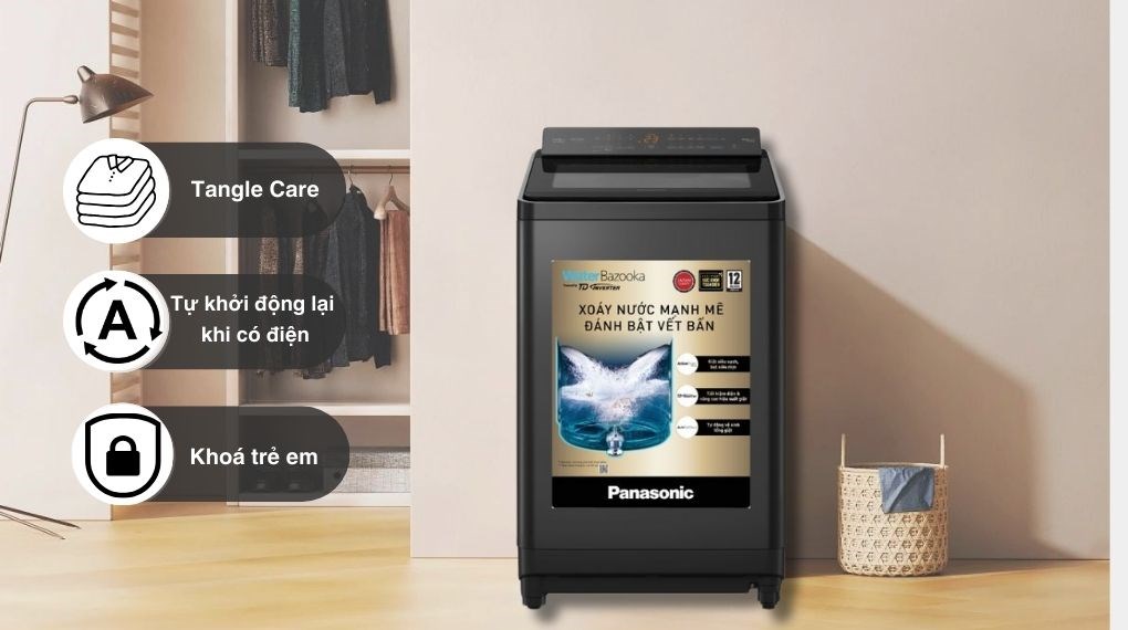 Máy giặt lồng đứng Panasonic Inverter 14.5 kg NA-FD290CEBV