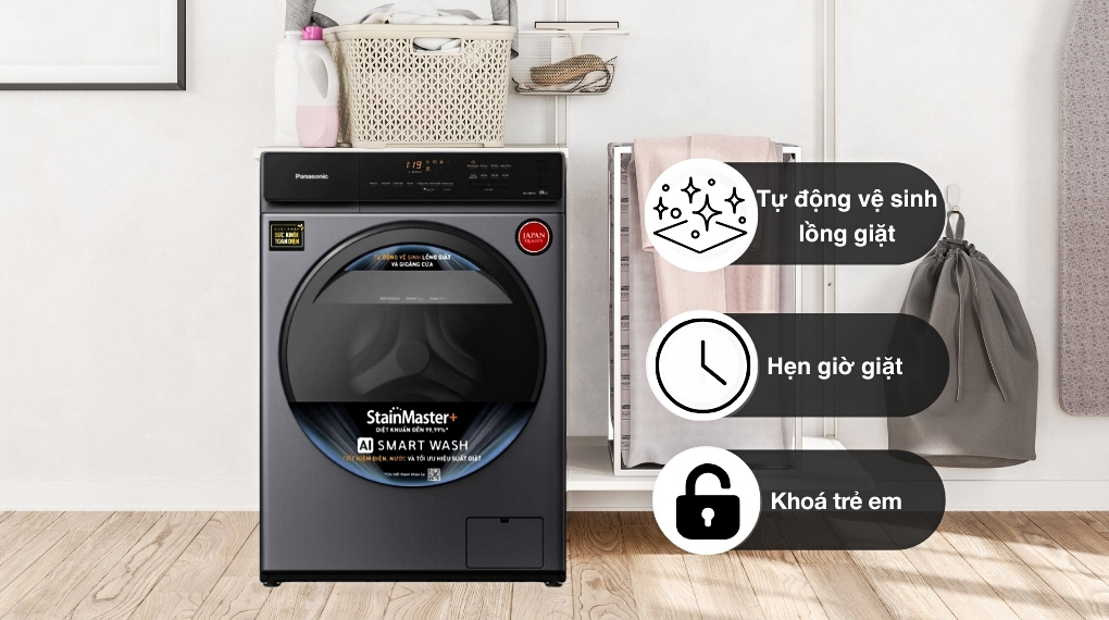 Máy giặt lồng ngang Panasonic 9 kg NA-V90FA1LVT