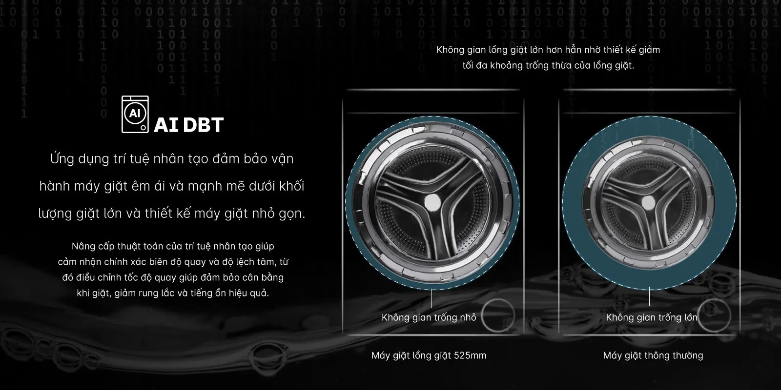 Máy giặt sấy Aqua inverter giặt 10KG sấy 7KG AQD-AH1051J.PS