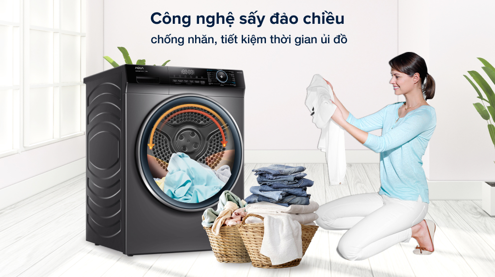 Máy sấy bơm nhiệt Aqua 10kg AQH-H1000J.PS