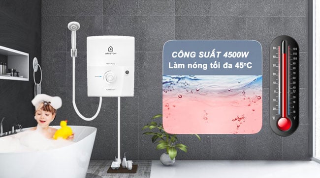 Máy tắm nóng trực tiếp Ariston Aures Easy 4.5P