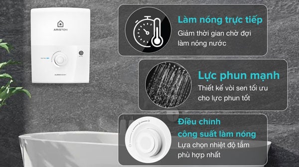 Máy tắm nóng trực tiếp Ariston Aures Easy 4.5P