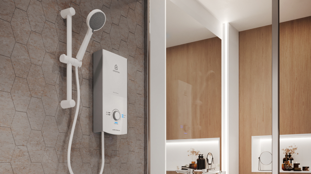 Máy tắm nóng trực tiếp Ariston Aures Premium 4.5P Ivory