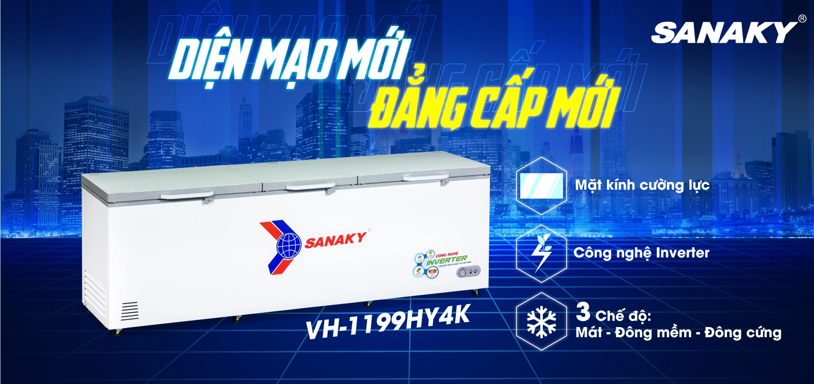 Tủ Đông Sanaky 1100 lít VH-1199HY4K