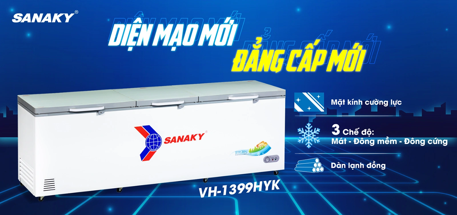 Tủ Đông Sanaky 1143.5 lít VH-1399HYK