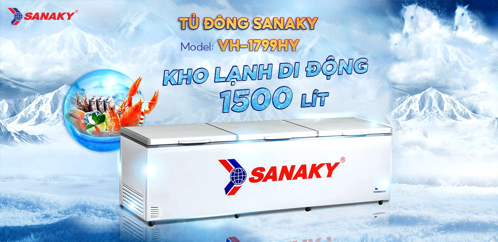 Tủ Đông Sanaky 1700 lít VH-1799HY
