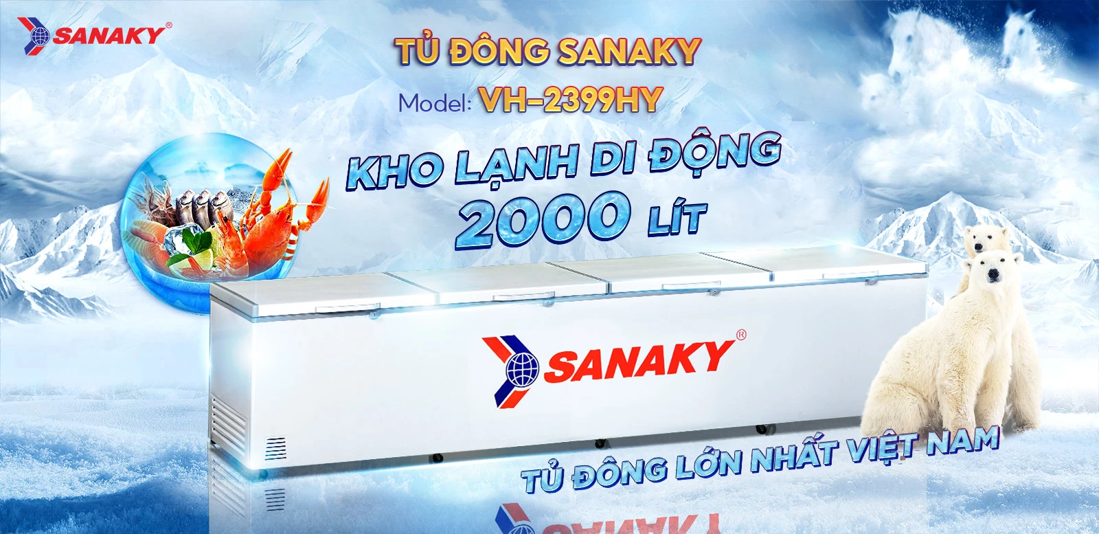 Tủ đông Sanaky 2000 lít VH-2399HY