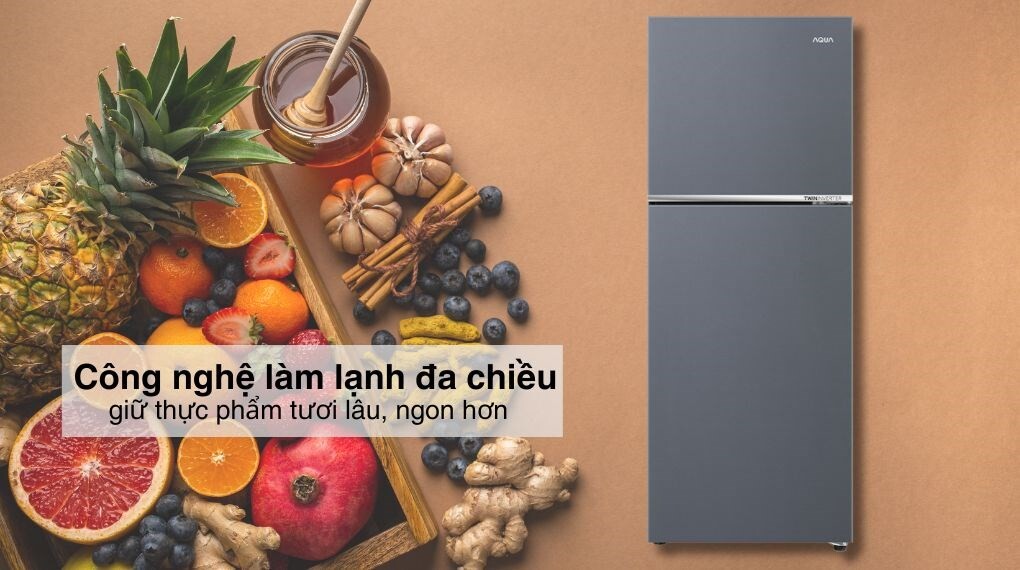 Tủ lạnh Aqua Inverter 328 lít AQR-T380FA(SL) 