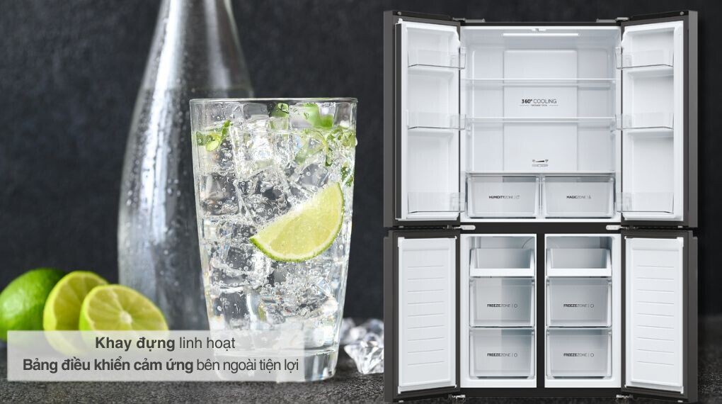 Tủ lạnh Aqua Inverter 469 lít AQR-M532XA(CBC) 