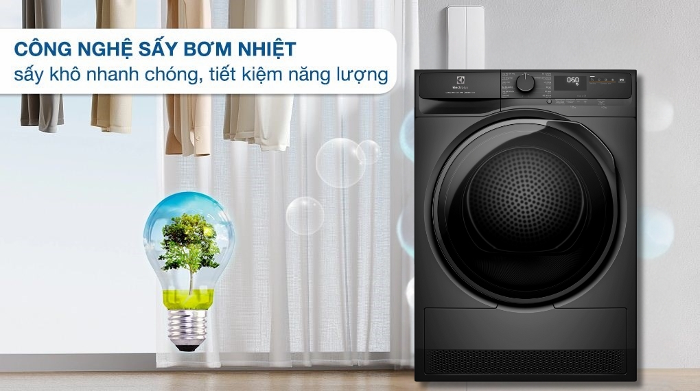 Máy Sấy Bơm Nhiệt Electrolux 8Kg EDH803J5SC Máy Sấy Bơm Nhiệt Electrolux 8Kg EDH803J5SC