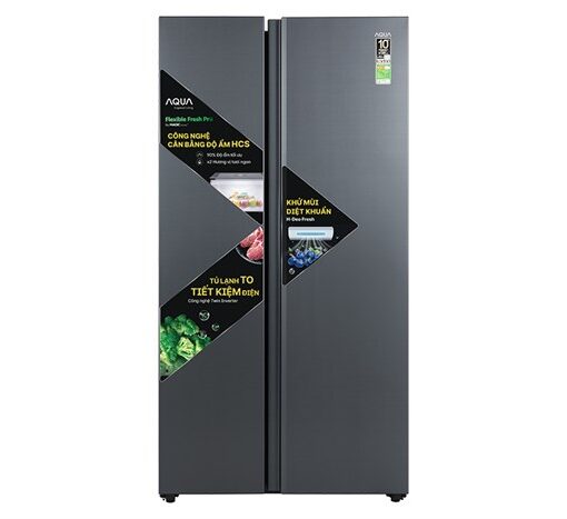 Tủ Lạnh Aqua Side By Side 646 lít AQR-S682XA(BL)