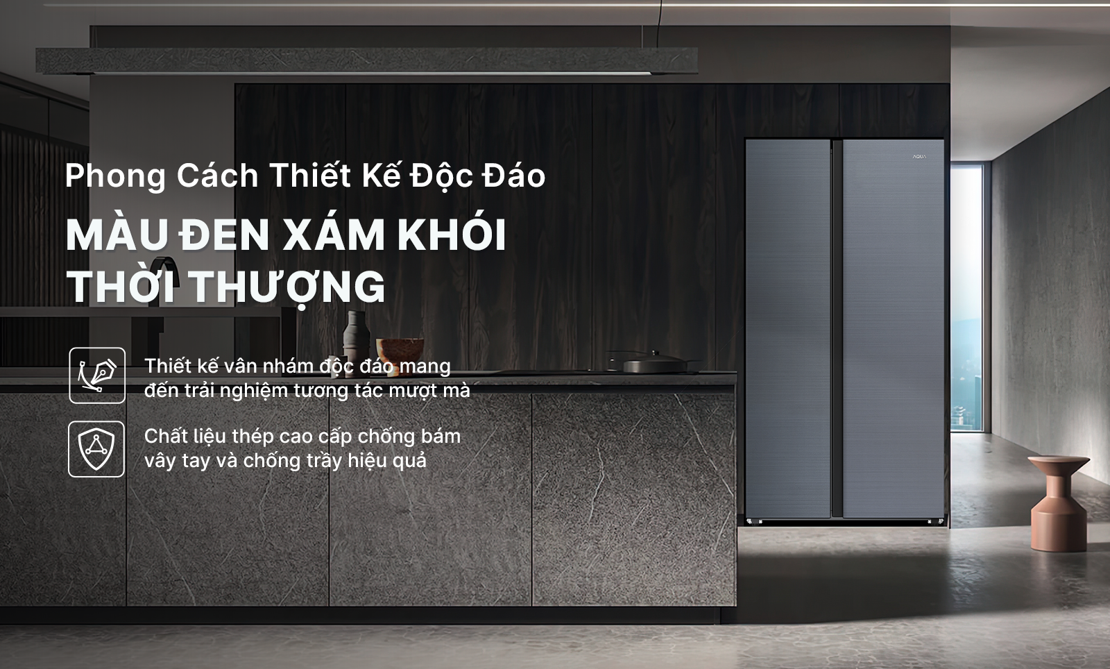 Tủ lạnh Aqua Inverter 569 lít AQR-S633XA(SL)