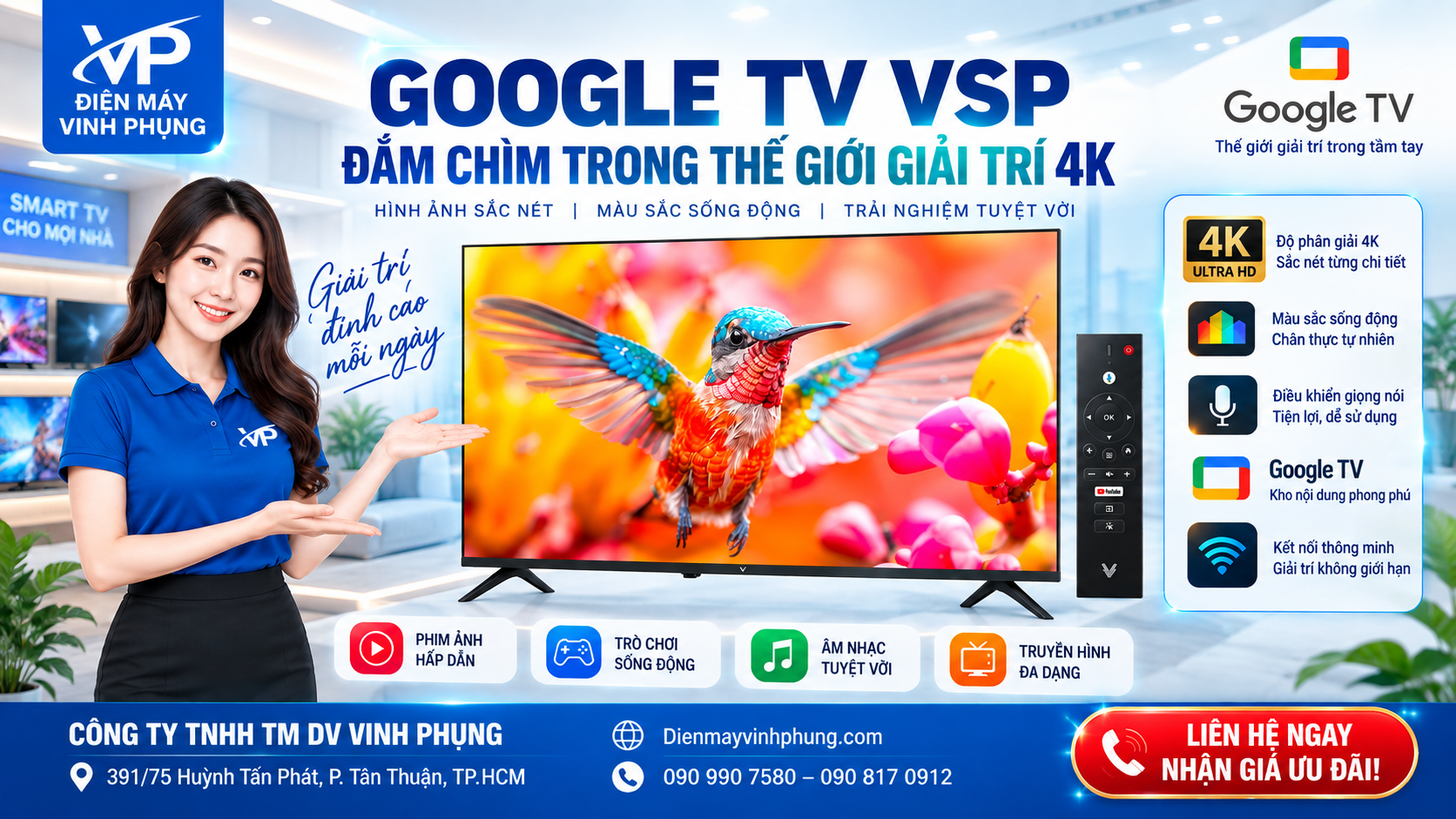 Tivi Google VSP Qled 4K Q- Plus 55 inch VUF55GQU01 1 Tivi Google VSP Qled 4K Q- Plus 55 inch VUF55GQU01