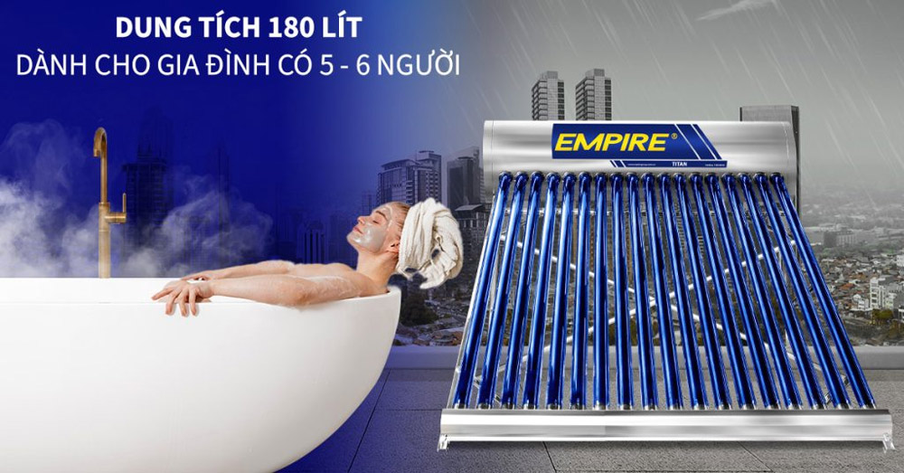 Máy Nước Nóng Năng Lượng Mặt Trời Empire 180 Lít Titan EPNL-TT-1818