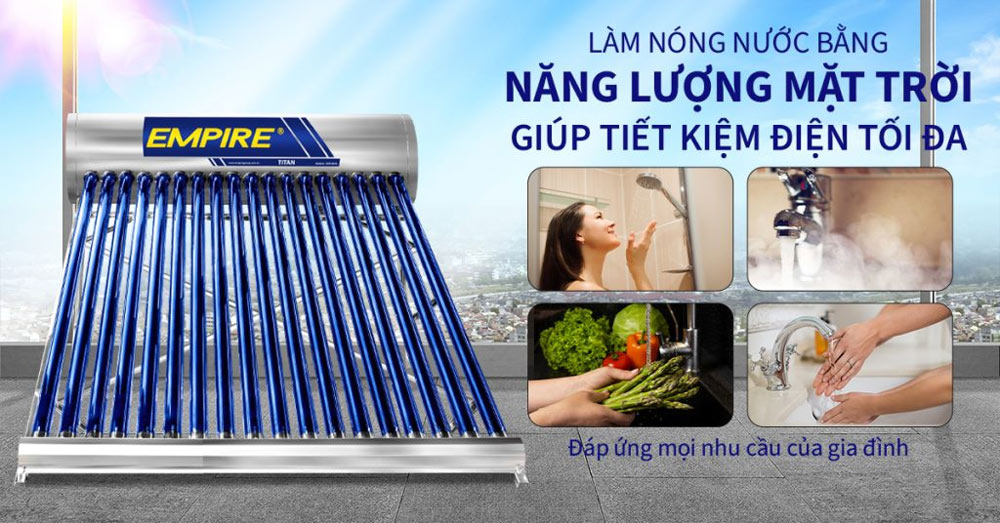 Máy Nước Nóng Năng Lượng Mặt Trời Empire 180 Lít Titan EPNL-TT-1818