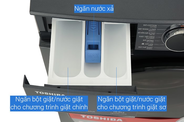 Máy giặt sấy Toshiba giặt 10.5 kg - sấy 7 kg TWD-T21BU115UWV(MG)