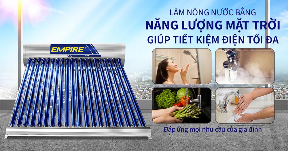 Máy nước nóng năng lượng mặt trời Empire 200 lít Titan EPNL-TT-2020