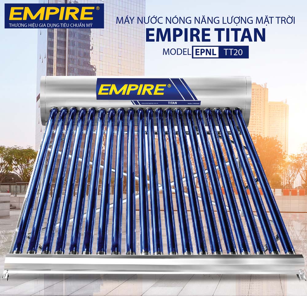 Máy nước nóng năng lượng mặt trời Empire 200 lít Titan EPNL-TT-2020