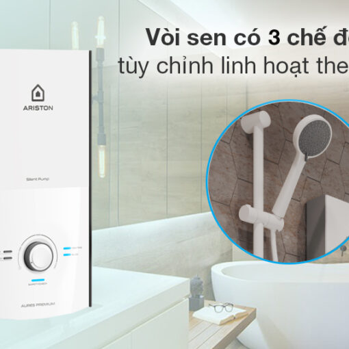 Máy tắm nóng Ariston Không Bơm Aures Premium 4.5