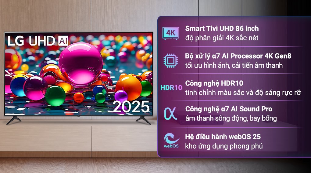 Tivi LG Smart AI 4K 86 inch 86UA8450PSA Tivi LG Smart AI 4K 86 inch 86UA8450PSA