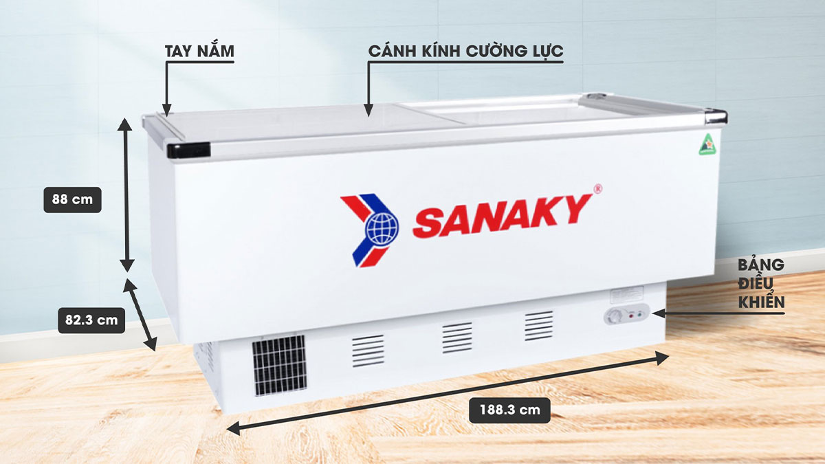 Tủ đông nắp kính Sanaky 561 lít VH-999K