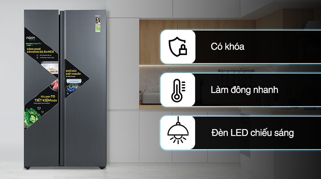 Tủ lạnh Aqua Inverter 646 lít AQR-S682XA(GB)