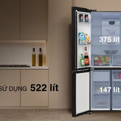 Tủ lạnh Aqua Multi Door 522 lít AQR-MA600XA(WGL)U1