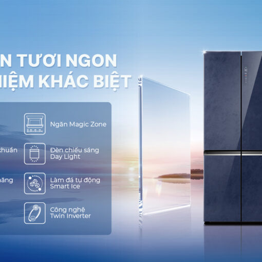 Tủ lạnh Aqua Multi Door 522 lít AQR-MA600XA(WGL)U1