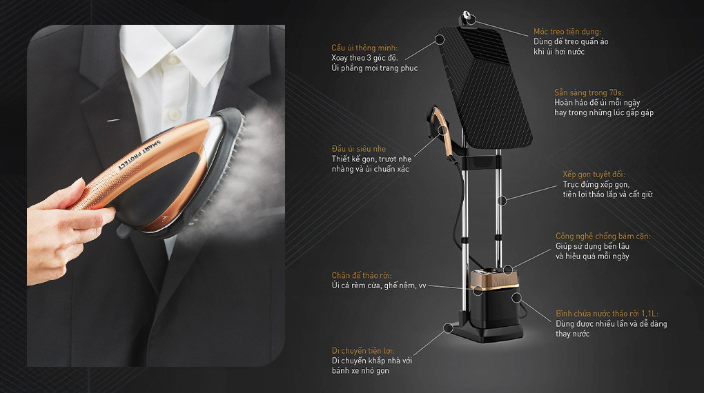 Bàn ủi hơi nước Đứng Cao Cấp Tefal IXEO-QT2020E0