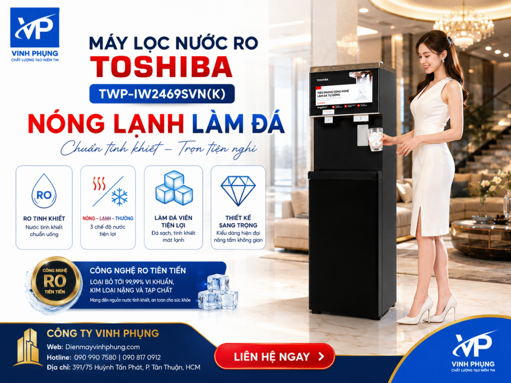 Máy Lọc Nước RO Nóng Lạnh Làm Đá Toshiba TWP-IW2469SVN(K)