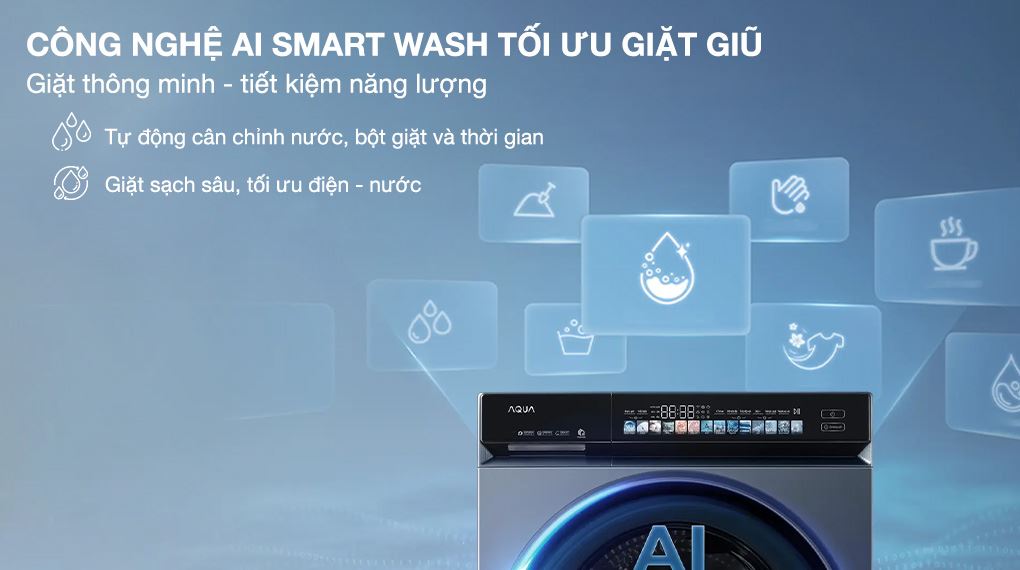 Máy giặt lồng ngang Aqua 10 kg AW10-B4377U1L(GN)