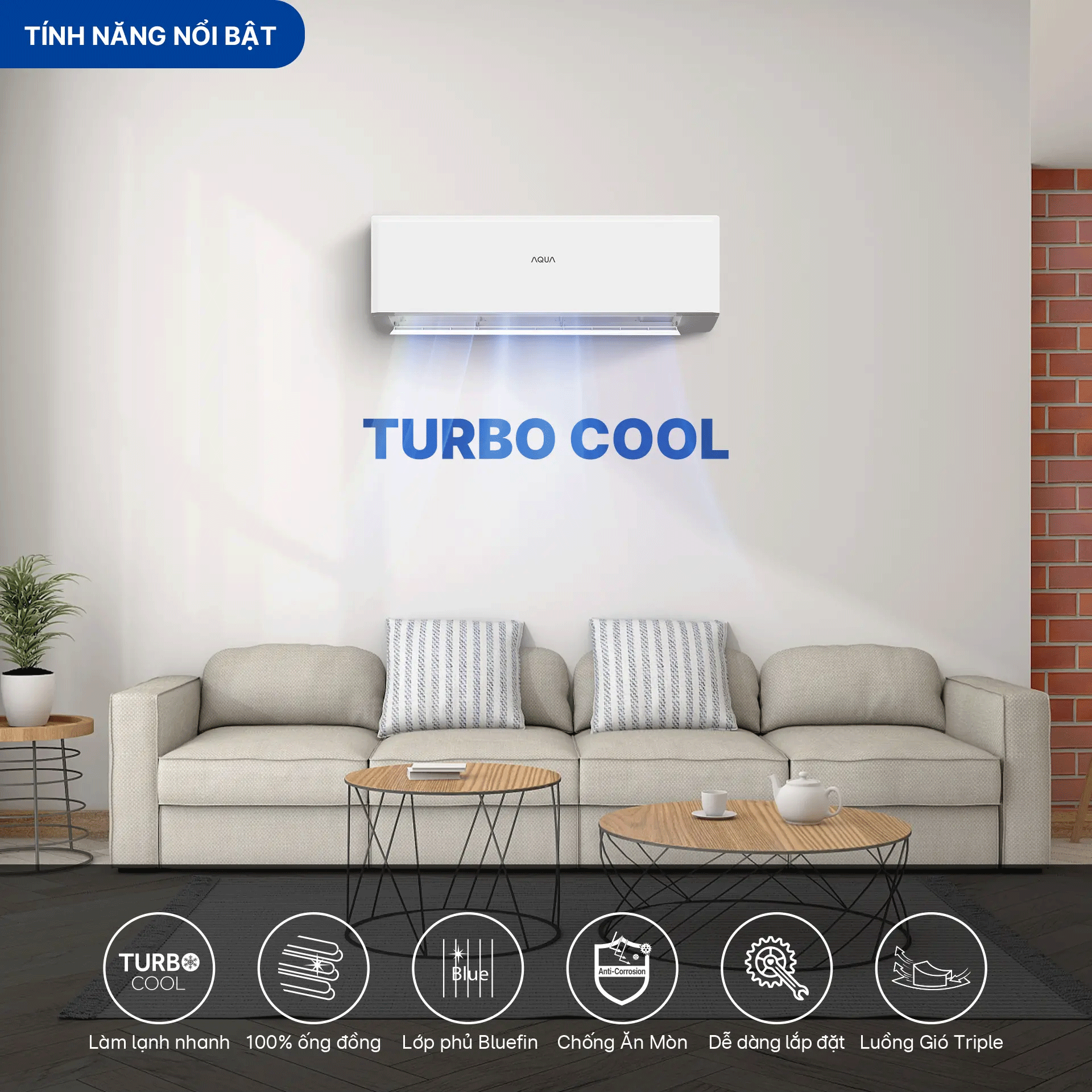 Máy lạnh Aqua Non Inverter 1.5 HP AQA-R13PC