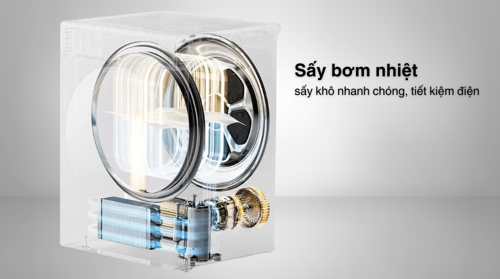 Máy sấy bơm nhiệt Toshiba inverter 8 kg TD-T37BS90HWV(WT)