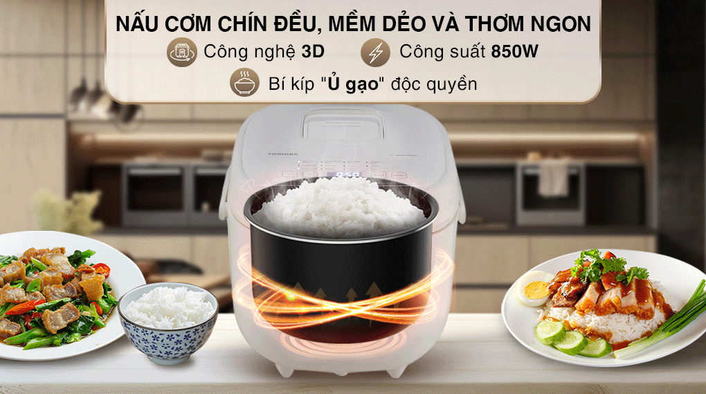 Nồi cơm điện Toshiba 1.8 lít RC-18DR4TVN(W)
