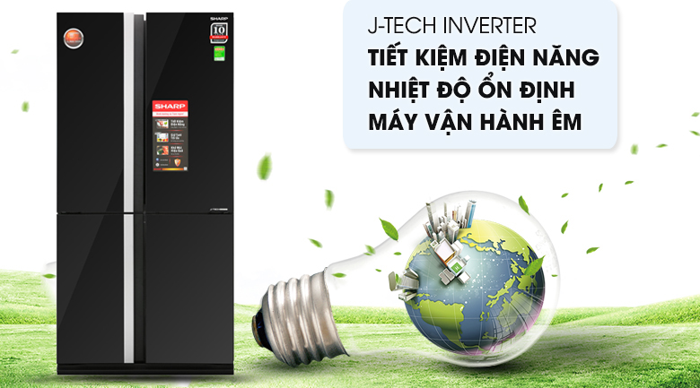 Tủ lạnh Sharp Inverter Multi Door 466 lít SJ-FXP560V-BK