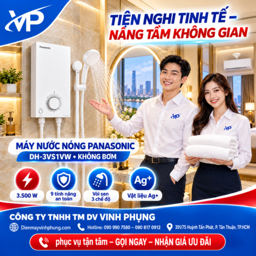 Máy Tắm nước nóng Không Bơm Panasonic DH-3VS1VW