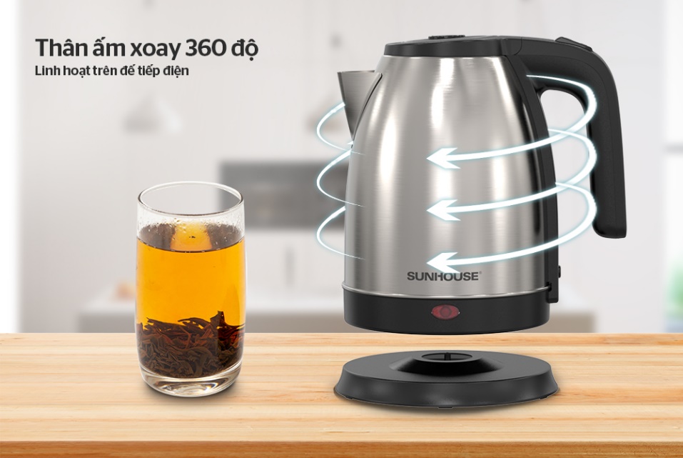 Ấm đun siêu tốc Sunhouse 1.8 lít DASISHD1183