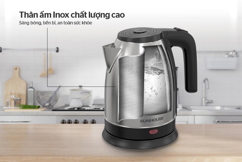 Ấm đun siêu tốc Sunhouse 1.8 lít DASISHD1183