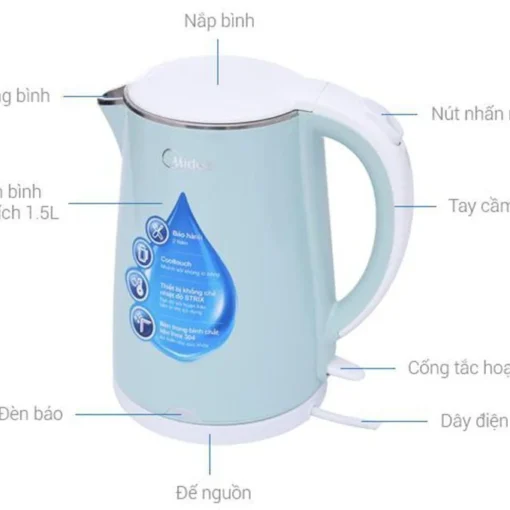 Bình đun siêu tốc Midea MK-15DC