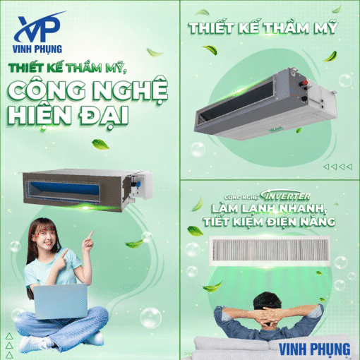 Máy Lạnh âm trần nối ống gió HIKAWA Inverter 1 chiều 18000 BTU HI-DC20AT/HO-DC20AT