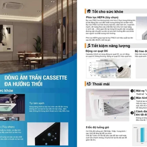 Máy lạnh âm trần AQUA 3HP AQA-NU24TRA/AQA-NC24TRN/PB